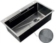 Кухонна мийка Zerix ZH7545-SET-05 DECOR NANO-BLACK графіт з нержавіючої сталі з кошиком для сушіння та обробною дошкою інтегрована (ZM5582) - зображення 2