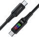Кабель Acefast C7-03 Type-C to Type-C 5A, 100W, 1.2 м, nylon, zinc connectors, LED, Black (6974316282778) - изображение 2