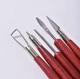 Набор двусторонних стеков для лепки и гончарства Pottery Tools гончарные стеки - инструменты для глины / пластелина / керамики, 6 шт, красные (100780002) - изображение 7