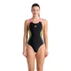 Купальник закритий для женщин Arena OPENINGS SWIMSUIT V BACK LB черно-салатовый Жен 40 008063-590 40 - изображение 3