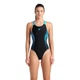 Купальник закритий для жінок Arena OPENINGS SWIMSUIT V BACK LB чорно-бірюзовий Жін 38 008063-580 38 - зображення 3