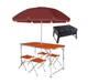 Стол складной для пикника Folding Table с 4 стульями набор мебели для кемпинга рыбалки дачи 120х60 см белый с алюминиевым каркасом и отверстием для зонта портативный складной стол чемодан для комфортного отдыха на природе - изображение 2