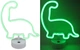 Неоновий світлодіодний нічник для інтер'єру динозавр Decoration Lamp USB/3хАА Теплий зелений | Настільне світло - изображение 1