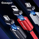 Магнитный кабель серый ESSAGER (micro USB, Type-C, Lightning) 1метр - изображение 2