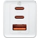 Зарядний мережевий пристрій Baseus GaN5 Pro 65W 2Type-C + USB з функцією швидкої зарядки QC4.0+PD3.0 + Кабель Type-C to Type-C 100W 1m (CCGP120202) White - зображення 4