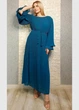 Сукня коктейльна плісе шифонова бірюзова Moda Italia L-XXL 21-306 - зображення 3