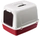 Закритий туалет для котів Ferplast Clear Cat 10 46х36х35 см Червоний (72064099) - зображення 1