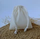 Еко мішечок з бавовни для зберігання мішок для пакування шнур бавовняний 14х12 см бежевий - изображение 1