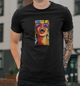 Мужская футболка B&C Collection с принтом Девушка улыбаеться ART, L Черный - изображение 1