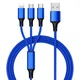 Зарядка 3 в 1 нейлоновая с USB to Micro / Lightning / Type-C 6A 1.2m Синий - изображение 7