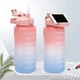 Пляшка з градієнтом для спорту та фітнесу Blue&Pink пляшка для води/соку з мотиваційною шкалою та ручкою, 2000 мл, блакитниий з рожевим (100923016) - зображення 6