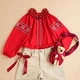 Вишиванка для дівчинки Ladan Сердечки 110 Червоний (VD4-SERCE-RED) - изображение 2