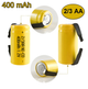 Акумулятор NI-Cd 2/3 AA 400 mAh 1.2V під пайку - изображение 1