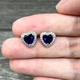 Серьги с цирконами "Сияние сапфировых сердец" покрытие серебром Fashion Jewelry в бархатной коробочке (16249) - изображение 3
