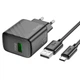 Мережевий зарядний пристрій з кабелем HOCO CS21A Rich single port QC3.0 charger set (Type-C)(EU) Black (6942007609906) - зображення 5