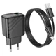 Мережевий зарядний пристрій HOCO CS21A Rich single port QC3.0 charger set(Micro)(EU) Black (6942007609890) - изображение 5