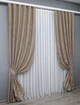Комплект готових штор VR-Textil Жакард Sultan XO № 1680ш Темно-бежевый 150х270 см 2 шт (33-0569) - изображение 2
