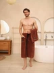 Набор для сауны Полотенце юбка микрофибра 85х150 Коричневый (Д-novo-m-sauna-0017) - изображение 2