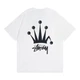 Футболка Stussy the crown oversize колір білий, Розмір XL - зображення 2