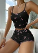 Женская пижама из майки-топа и шортиков Love Cherry (1727-48-03) Черный XL No Brand (48) - изображение 3