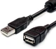 Кабель Atcom USB 2.0 AM/AF 1 ferite, пакет, 1.5 м Чорний (17206) - зображення 1