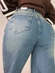 Джинси жіночі Zeo Basic 4741 palazzo jeans висока талія широкі палаццо стрейчеві вінтажні 40 блакитні - зображення 7