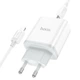 Мережевий зарядний пристрій з кабелем HOCO C104A Stage single port PD20W charger set (C to iP)(EU) White (6931474782908) - изображение 1