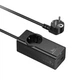 Сетевое зарядное устройство, удлинитель HOCO NS9 Wisdom 1 розетка, длина 2м (PD67W/3C1A) desktop socket Black - изображение 1