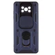 Чехол Fiji Camera Defence для Poco X3 Pro бампер с защитой камеры и подставкой Dark Blue - изображение 2