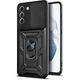 Чехол Fiji Camera Defence для Samsung Galaxy S21 (G991) бампер с защитой камеры и подставкой Black - изображение 1