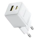 Комплект для быстрой зарядки Зарядное сетевое устройство Baseus Palm 30W Type-C+USB QC3.0+PD3.0 + Кабель Type-C to Type-C 60W 1m (P1011160A213-01) White - изображение 2