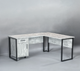 Стіл кутовий офісний Tobi Sho LOFT Iceberg СУЛА/4-1 з тумбою стільниця 18 мм, 1600х1400х750 Дуб крафт білий - зображення 1