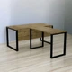Стол руководителя Tobi Sho LOFT Gold СКГ/3 столешница 36 мм, 1600х2000х765 Дуб аппалачи - изображение 1