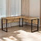 Стіл кутовий офісний Tobi Sho LOFT Gold СУЛГ/1-1 стільниця 18 мм, 1400х1400х750 Дуб аппалачі - зображення 1