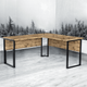 Стіл кутовий офісний Tobi Sho LOFT Gold СУЛГ/1-1 стільниця 18 мм, 1400х1400х750 Дуб аппалачі - зображення 3