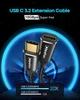Кабель-подовжувач CLEEFUN Type-C to Type-C USB3.2 10Gbps 100W 0.3м, black - зображення 2