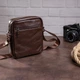 Сумка вертикальная компактная Vintage коричневая из натуральной кожи для ношения через плечо (bg149fash93) - изображение 6