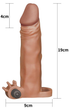 Насадка на пеніс з вібрацією Pleasure X-Tender Series Perfect for 5-6.5 inches Erect Penis колір коричневий (+18913014000000000) - зображення 9
