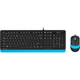 Комплект (клавиатура + мышь) A4Tech Fstyler F1010 Black/Blue (1147546) [114614] - изображение 1