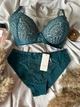Комплект бюстгальтер push-up + трусики слипы 2367D Weiyesi изумрудный 85D/XL - изображение 1