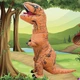 Надувной костюм динозавра детский T- Rex 120-150cm. Коричневий динозавр надувной костюм - изображение 2