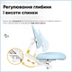 Комплект парта Evo-Kids TH-330 Light Blue + кресло Evo-kids Mio Lite KBL світло-блакитний (TH-330 W/Z + Y-208 KBL) - изображение 8