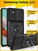 Протиударний чохол Armor Ring + захиcт камери для Samsung Galaxy A13 (A135) Simon case чорний - зображення 1