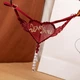 Трусики з намистинками Love you one size бордовий - зображення 1
