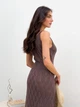 Платье длинное летнее женское ARTKNIT Ажур S-M Кофейное (4823093466739) - изображение 6