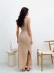 Платье длинное летнее женское ARTKNIT Ажур S-M Бежевое (4823093466845) - изображение 10