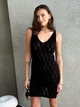 Платье короткое летнее женское ARTKNIT Ажур S-M Черное (4823093466821) - изображение 1