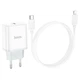 Зарядний пристрій HOCO C104A Stage single port PD20W charger set Type-C to Lightning cable EU White (6931474782908) - зображення 5
