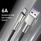 Дата кабель Baseus Cafule Metal USB to Type-C 66W (1m) (CAKF00010) Black - изображение 4