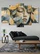 Модульна картина MAKO "Дівчина з листям" 80x125 см MK50607 - зображення 4